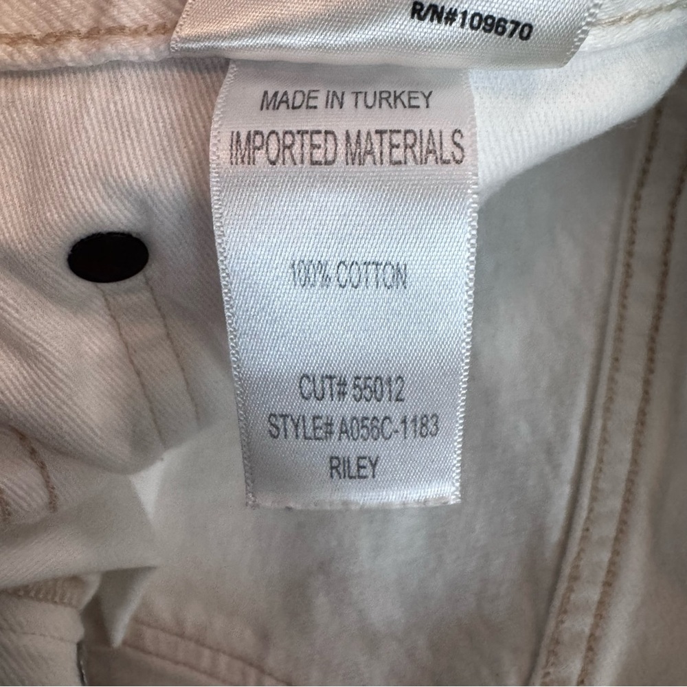 Agolde Riley High Rise Straight Crop Button Fly Veil Off White Jeans Womens 27 - Picture 9 of 10